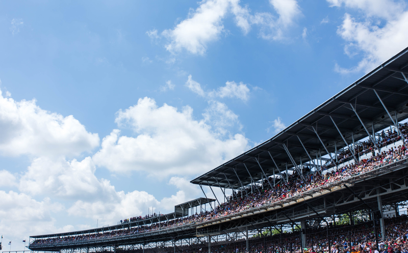 The turn 1 grandstand, moments before the green flag.